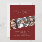  Modern  adult photo collage  birthday party Einladung (Vorderseite)