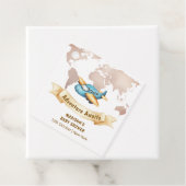 Modern Adventure World Map Airplane Baby Shower  Geschenkanhänger (Beispiel)