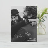 Modern Aesthetic Black and White Wedding Save The Date (Stehend Vorderseite)