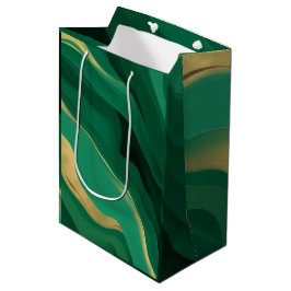 Modern Aesthetic Emerald Luxury Mittlere Geschenktüte