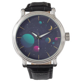 Modern Aesthetic Nebula Space Art Wrist Watch Armbanduhr