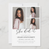 Modern Aesthetic Photo Graduation Invitation Einladung (Vorderseite)