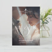 Modern Aesthetic photo wedding  Save The Date (Stehend Vorderseite)