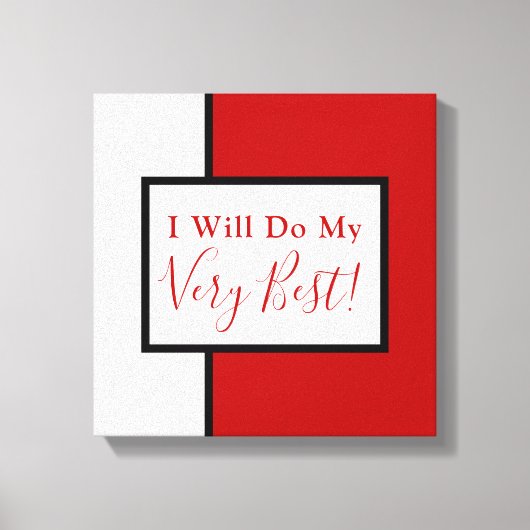 Modern Affirmate Quote Color Block Red Black Leinwanddruck (Vorderseite)