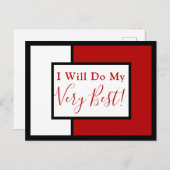 Modern Affirmate Quote Color Block Red Black Postkarte (Vorne/Hinten)