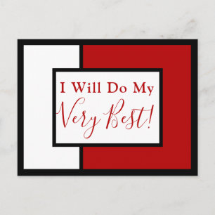 Modern Affirmate Quote Color Block Red Black Postkarte