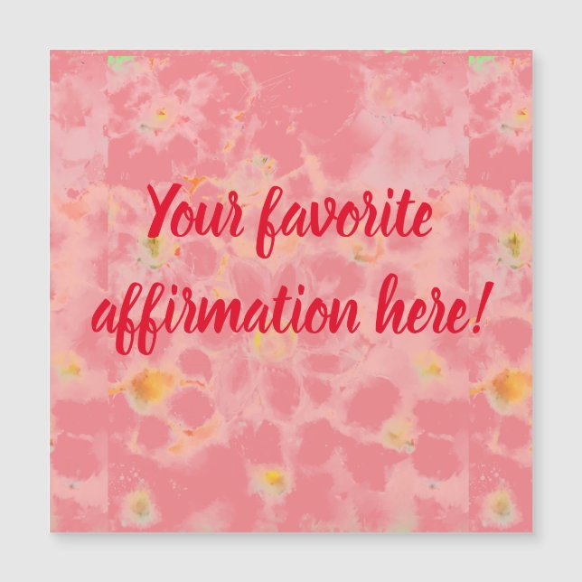Modern Affirmation Abstraktes Blumendesign Magnet (Vorderseite)