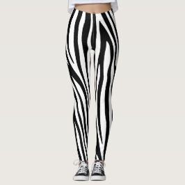 Modern African Mountain Zebra Animal Print Muster Leggings