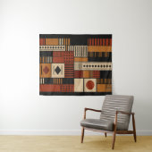Modern Afrocentric Silhouette Terracotta Boho  Wandteppich (Beispiel (Horizontal))