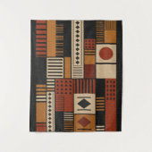 Modern Afrocentric Silhouette Terracotta Boho  Wandteppich (Vorderseite)