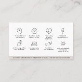 Modern Aftercare Botox Instructions Business Card Visitenkarte (Rückseite)