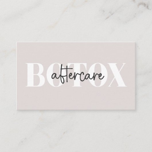 Modern Aftercare Botox Instructions Business Card Visitenkarte (Vorderseite)