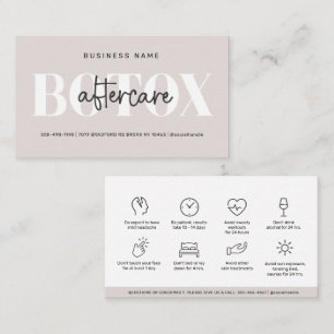 Modern Aftercare Botox Instructions Business Card Visitenkarte
