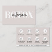 Modern Aftercare Botox Instructions Business Card Visitenkarte (Vorne/Hinten)