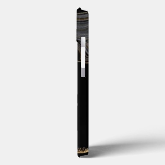 Modern Agate Black Gold Glitzer Script Name Case-Mate iPhone Hülle (Rückseite / Links)