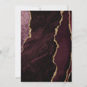 Modern Agate Burgundy Gold Save the Date Card Einladung (Rückseite)