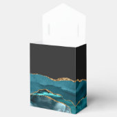 Modern Agate Geode Aquamarin Blue Gold Geschenkschachtel (Geöffnet)