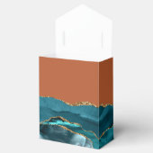 Modern Agate Geode Aquamarin Gold Burnt Orange Geschenkschachtel (Geöffnet)