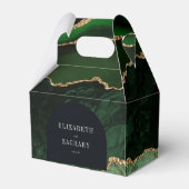 Modern Agate Geode Arch Hunter Green Gold Geschenkschachtel (Rückseite)