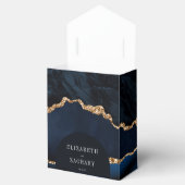 Modern Agate Geode Arch Navy Blue Gold Geschenkschachtel (Geöffnet)