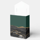 Modern Agate Geode Black Gold Emerald Green Geschenkschachtel (Geöffnet)