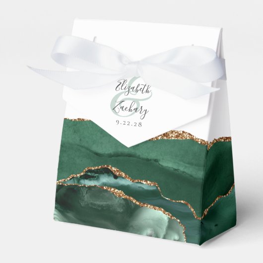 Modern Agate Geode Emerald Green Gold Geschenkschachtel (Vorderseite)