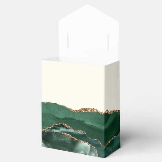 Modern Agate Geode Emerald Green Gold Geschenkschachtel (Geöffnet)