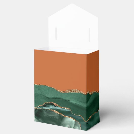 Modern Agate Geode Emerald Green Gold Rust Geschenkschachtel (Geöffnet)