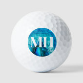 Modern Agate Golfer Initial Monogram Golfball (Vorderseite)