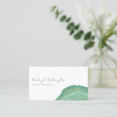 Modern Agate Marble Green Gold Glitzer Geode Visitenkarte (Stehend Vorderseite)