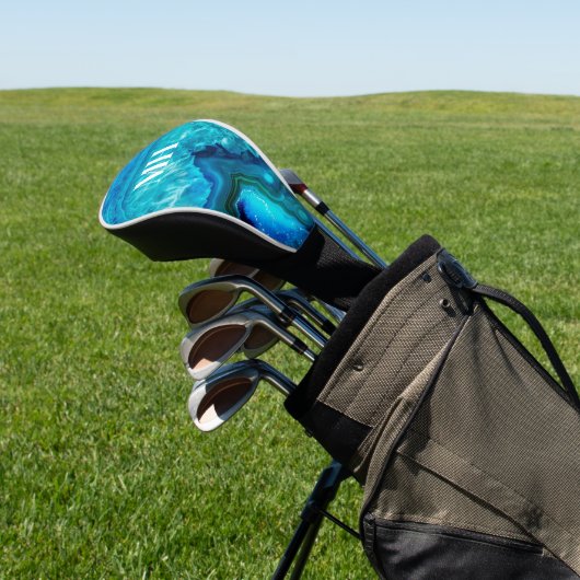 Modern Agate Monogram Golf Headcover (In SItu)
