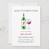Modern Aged To Perfection Wine Birthday Party Einladung (Vorderseite)