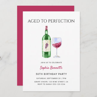 Modern Aged To Perfection Wine Birthday Party Einladung