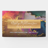 Modern agierendes Aquarellgold lila-grün Banner (Horizontal)