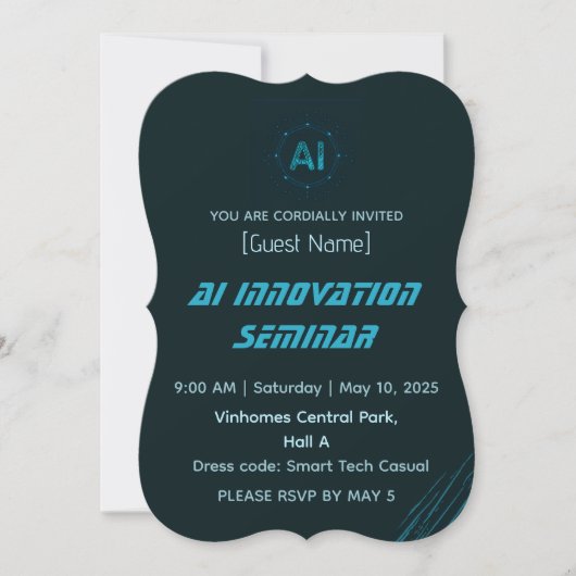 Modern AI & Tech Innovation Conference Invitation Einladung (Vorderseite)