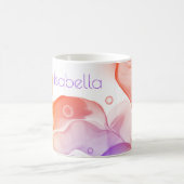 Modern Alcohol Ink Orange Lila NAME Farbiger Spaß Kaffeetasse (Mittel)