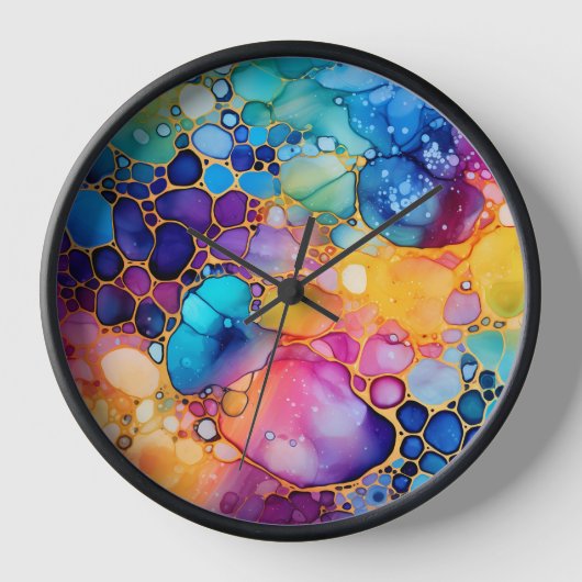 Modern alcohol ink watercolors background uhr (Vorderseite)