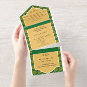 Modern All-in-One Wedding Invite All-in-One-Einladung (Abreißstreifen)