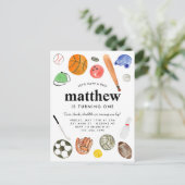 Modern All Star Sports Balls Team Kindermädchen Ge Postkarte (Stehend Vorderseite)