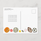 Modern All Star Sports Balls Team Kindermädchen Ge Postkarte (Rückseite)