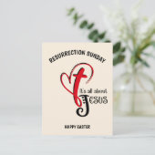 Modern ALLES ÜBER JESUS Christliche Ostern Postkarte (Stehend Vorderseite)