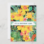 Modern Aloha Tropical Luau Birthday Einladung (Rückseite)