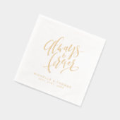 Modern Always And Forever Script Wedding Servietten Mit Folie (Links)
