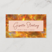 Modern Amber Opal QR Code Visitenkarte (Vorderseite)