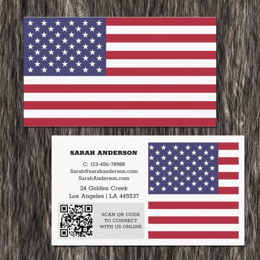 Modern America, Business Card, American Flag / USA Visitenkarte