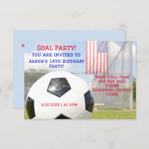 Modern American Flag Soccer Birthday Einladung