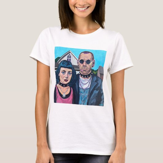Modern American Gothic Art - Grand Woods Inspired T-Shirt (Vorderseite)