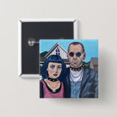 Modern American Gothic Art- Grant Woods Inspired Button (Vorne & Hinten)