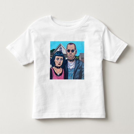 Modern American Gothic Art - Grant Woods Inspired Kleinkind T-shirt (Vorderseite)