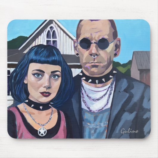 Modern American Gothic  Art- Grant Woods Inspired Mousepad (Vorne)